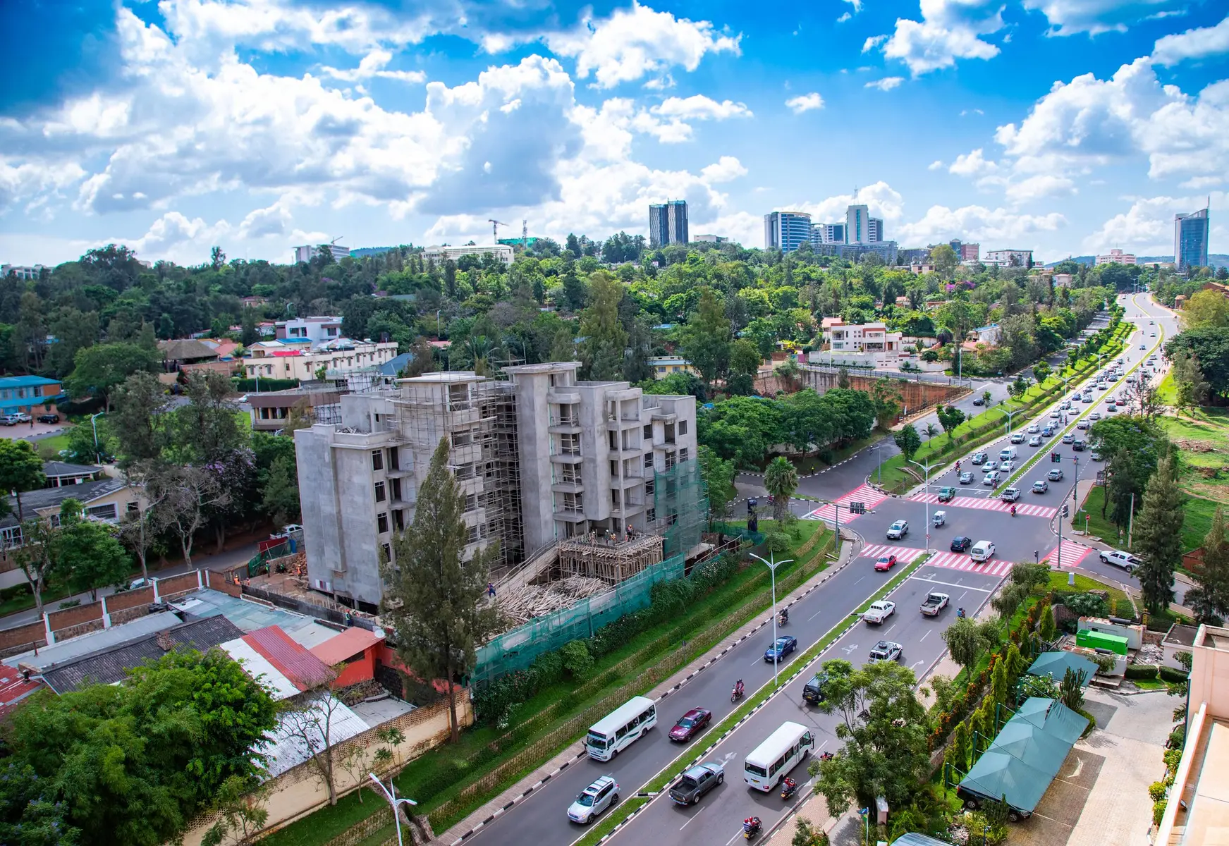 Aerial view of Kigali, Rwanda